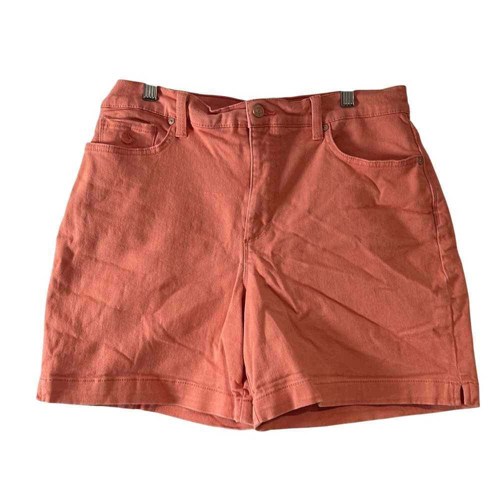 Gloria Vanderbilt Amanda Coral Denim Shorts Womens Size 10 Classic Fit